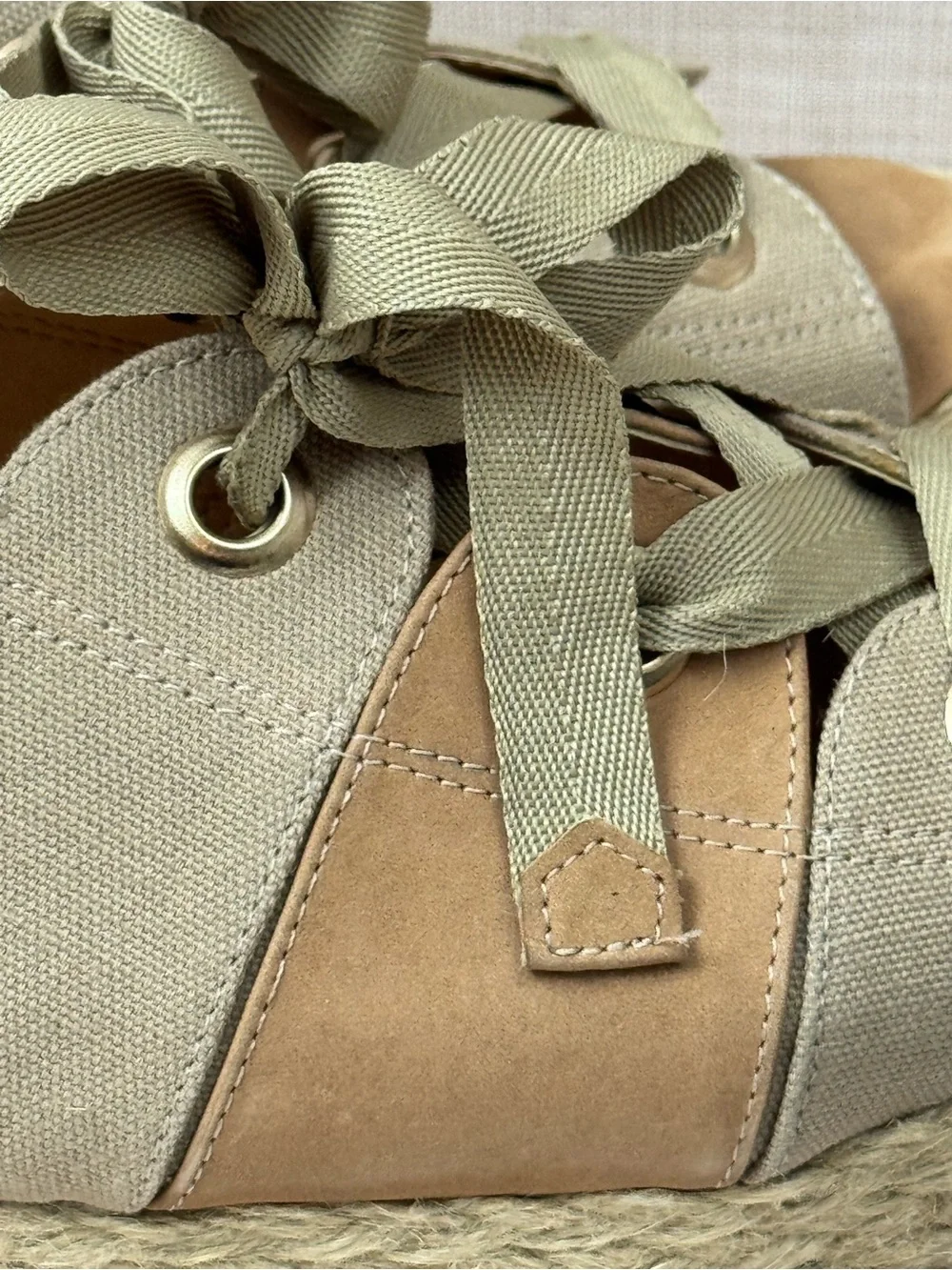 Ferrucci canvas lace-up open-toe platform espadrilles